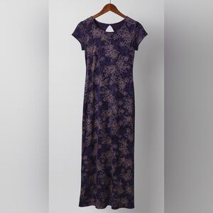 Vintage 90’s No‎ Boundaries Purple Velvet floral long sz S maxi dress whimsigoth